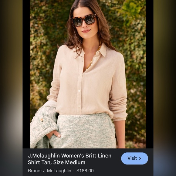 J.Mclaughlin Women's Britt Linen Shirt $188 Size S - Picture 2 of 5